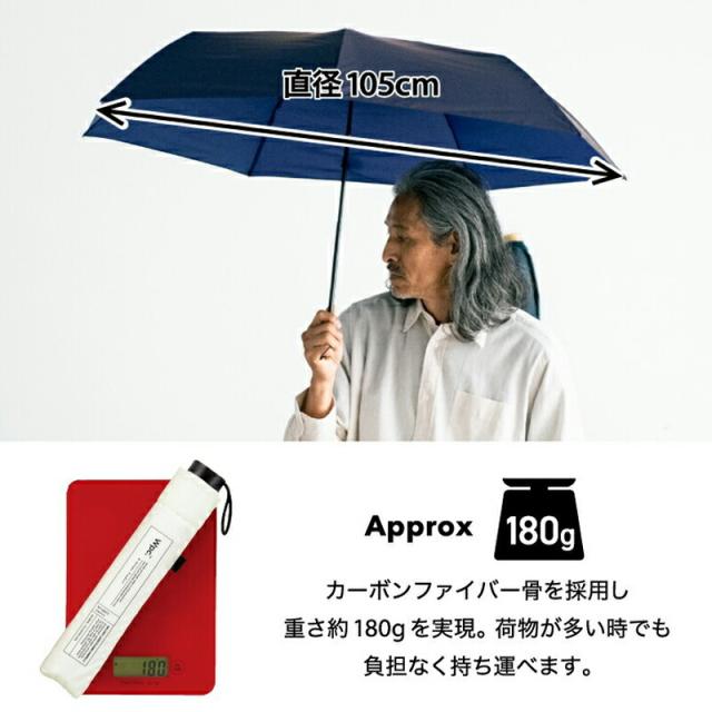 雨傘 折りたたみ傘  超軽量 軽量 180g 大きめ 105cm コンパクト メンズ UNISEX AIR-LIGHT LARGE FOLD レディース Wpc. 折り畳み 日傘 雨傘 晴雨兼用 シンプル おしゃれ 人気 プレゼント ワールドパーティー