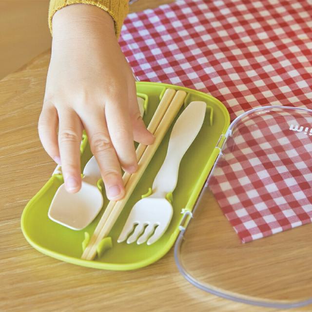 miiミイカトラリーセットトリオセット幼児お箸セットおはしはし箸ケース入りケース付き子供入園保育園幼稚園通園遠足食洗機食洗機対応食洗機可おしゃれかわいい男の子女の子入園準備小学生小学校グリーンブルーピンク三好製作所