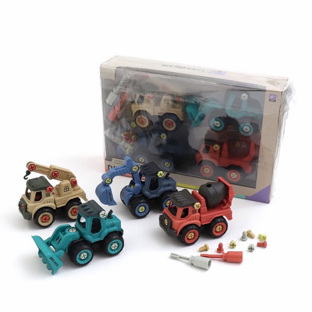 おもちゃ ミニカー 車 働く車 工事車両 組み立て DIY TOY CARS 4点セット 子供 玩具 ショベルカー クレーン車 ミキサー車  ブルドーザー プレゼント ギフト 誕生日 クリスマス キッズ ジュニア 男の子 女の子 エフオー F.O 4歳 5歳 6歳の通販はau PAY  マーケット -