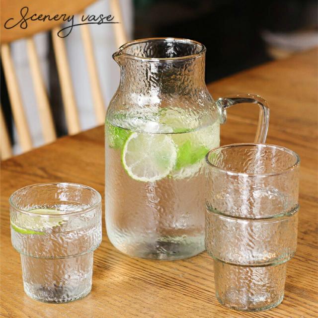 シナリーリサイクルガラスピッチャー ガラスピッチャー 1.2L 容量1200ml ガラス ピッチャー キッチン用品 水差しアンティーク風 食器 花瓶 花器 北欧 フラワーベース Creer クレエ でこぼこ 凸凹 クリア レトロ カフェ  レストラン 結婚祝い ギフト プレゼント