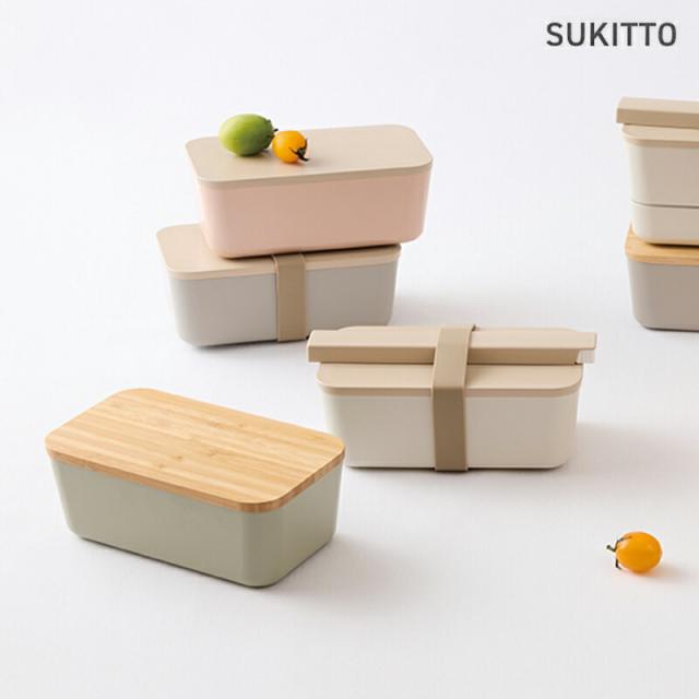 弁当箱 1段 750ml SUKITTO ランチボックス お弁当箱 女子 大人 レンジ対応 食洗機対応 スキット レンジOK 食洗機OK 一段 お弁当 ベルト付き 仕切り付き おしゃれ 弁当 竹中