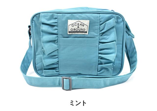 OCEAN&GROUND ショルダーBAG FRILL ナイロン 女の子 オーシャンアンドグラウンド フリル ショルダーバッグ 無地 子供 キッズ 入園 入学 通園 通学 おしゃれ 小学校  保育園
