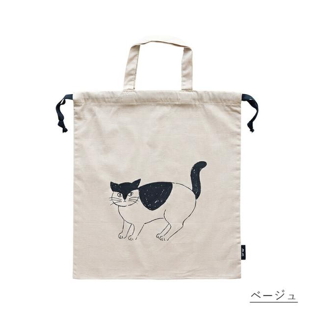 松尾ミユキ巾着袋猫巾着袋ポーチドローストリングバッグ小物入れ収納袋コスメポーチねこcatネコ北欧