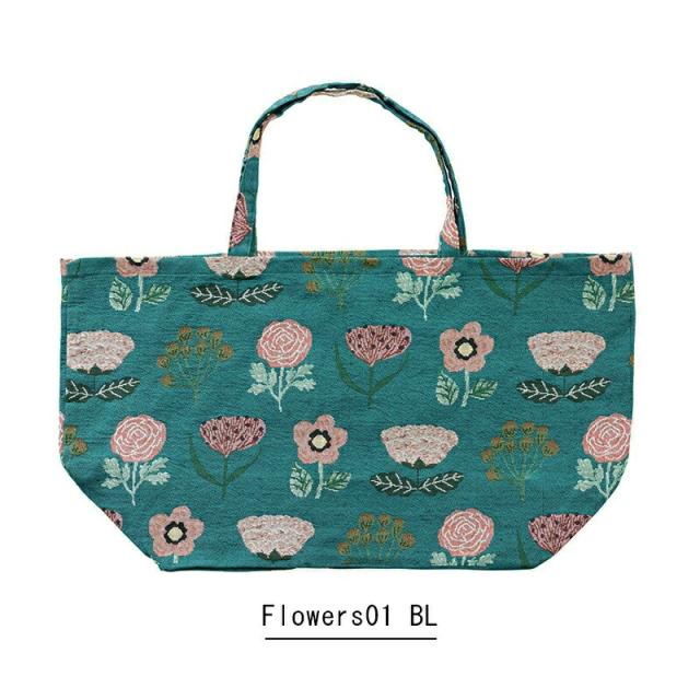 松尾ミユキマーケットバッグ花柄エコバッグトートバッグトートショッピングバッグ猫花柄北欧マザーズバッグママバッグマチ広ポケット付き内ポケット