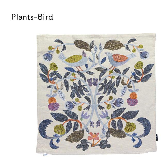 松尾ミユキ クッションカバー 45×45 北欧 おしゃれ 鳥 りす うさぎ 植物 ギフト プレゼント 誕生日 45cm