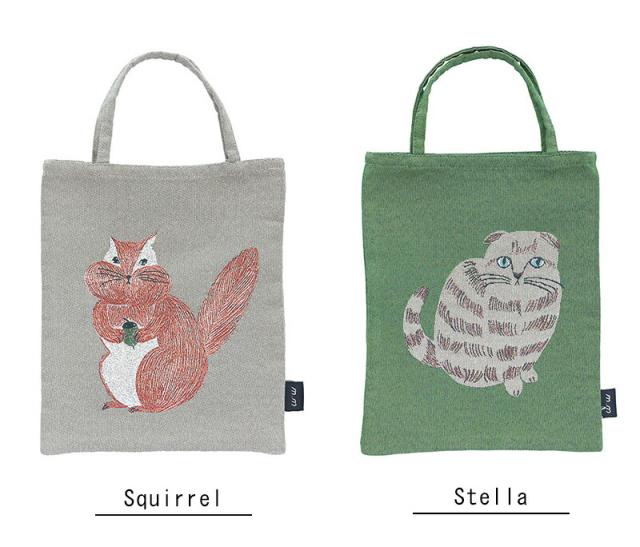 松尾ミユキミニバッグトートバッグトートミニトート動物アニマル犬アルパカクマ熊くまベアオカメインコインコ鳥ジャガード猫北欧