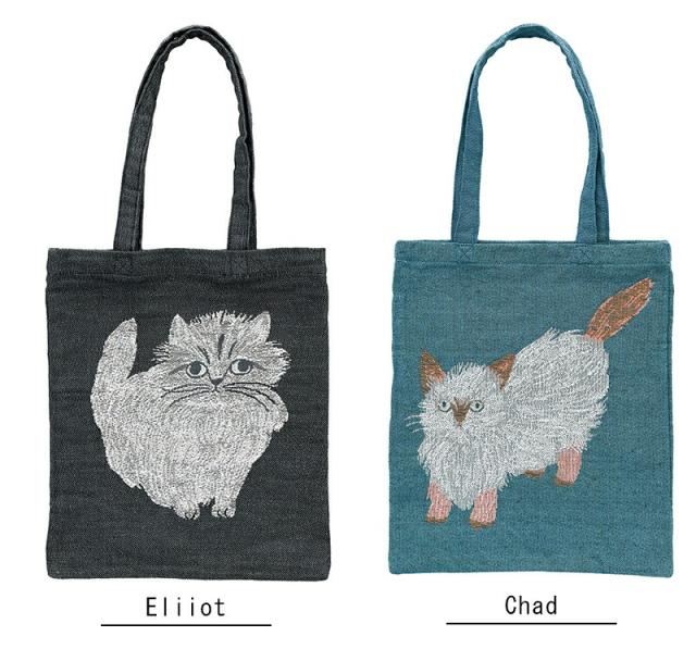 松尾ミユキレクタングルトートトートバッグトートバッグ肩掛けA4ねこりすリス動物柄鳥うさぎウサギ北欧猫おしゃれジャガード