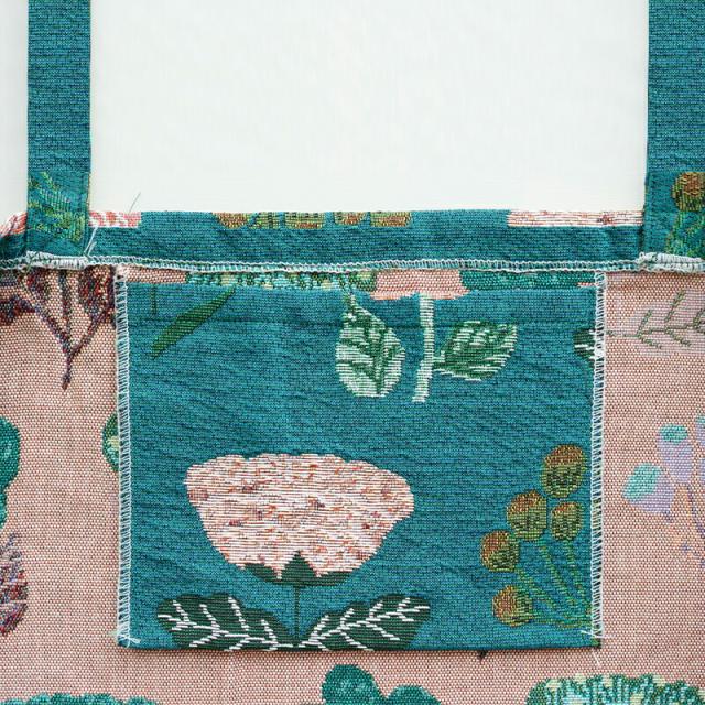 松尾ミユキマーケットバッグ花柄エコバッグトートバッグトートショッピングバッグ猫花柄北欧マザーズバッグママバッグマチ広ポケット付き内ポケット