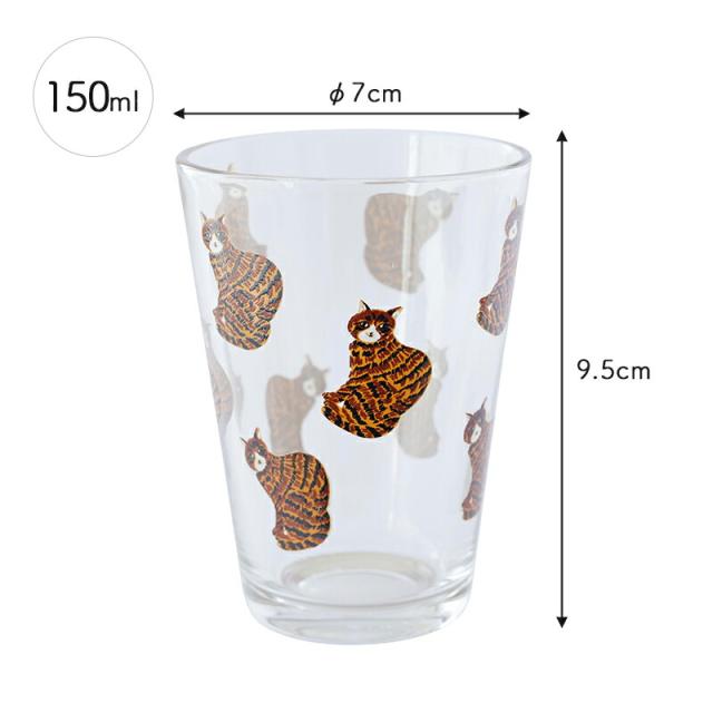 松尾ミユキ グラス グラス コップ おしゃれ タンブラー 食器 かわいい 猫 北欧 115ml 5.5oz