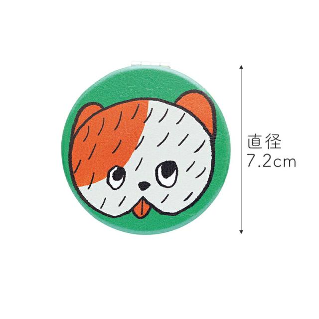 山鳩舎 コンパクトミラー ミラー 鏡 手鏡 猫  ねこ ネコ 北欧 拡大鏡 レザー イヌ 犬 ネコ 猫 くま 熊 クマ Yamabatosha  みやぎちか レトロ カラフル POP おしゃれ マルチーズ シンプル ナチュラル キッズ bear cat dog