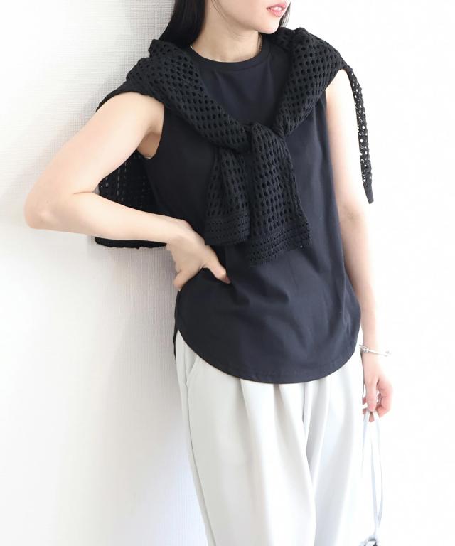 レディース ファッション プチプラ ノースリーブ Tシャツ タンクトップ 着回し