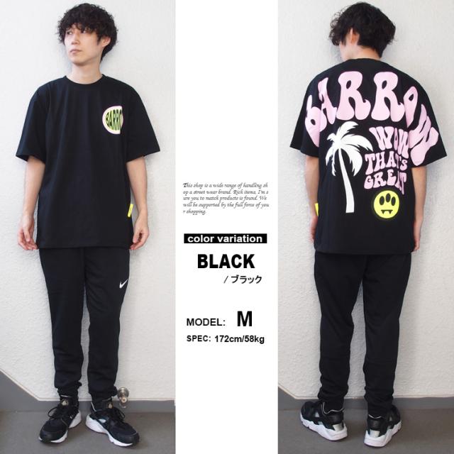 BARROW バロー バロウ Tシャツ 半袖 JERSEY T-SHIRT UNISEX [34048] ( メンズ 男性 レディース 女性 ユニセックス 男女兼用 スマイル ビーチ 110 NERO BLACK ブラック 黒 大きいサイズ) BARROW バロー バロウ Tシャツ 半袖 JERSEY T-SHIRT UNISEX [34048