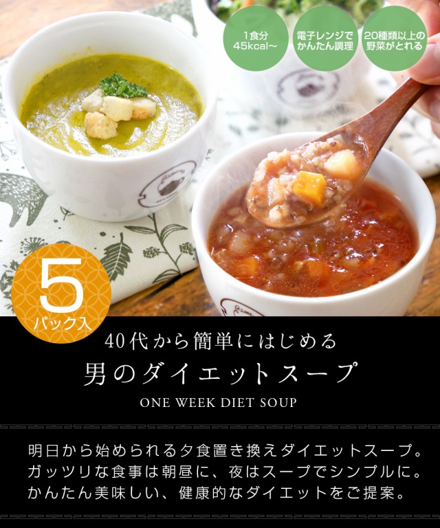 ダイエット食品 一食置き換え 選べる7種類 40代から始める男のダイエットスープ 5p入り 冷凍 味工房の通販はau Wowma ワウマ 中国茶専門店リムテー 商品ロットナンバー