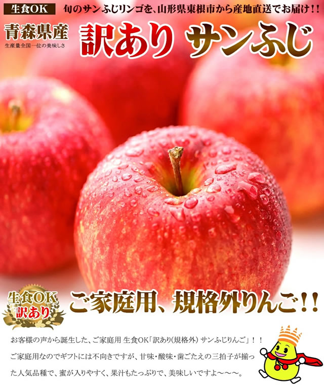 青森県産 ご家庭用 りんご サンふじ
