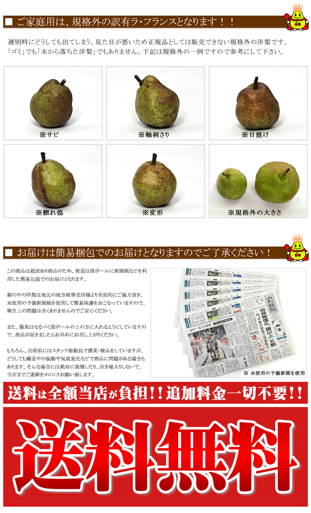 山形県産 訳あり ラ・フランス