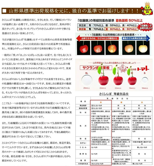山形県産 さくらんぼ 佐藤錦