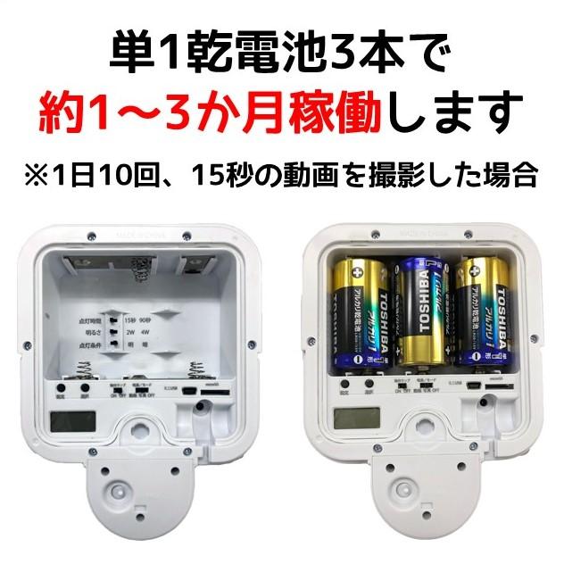 電池式 センサーライト一体型防犯カメラ SDN500