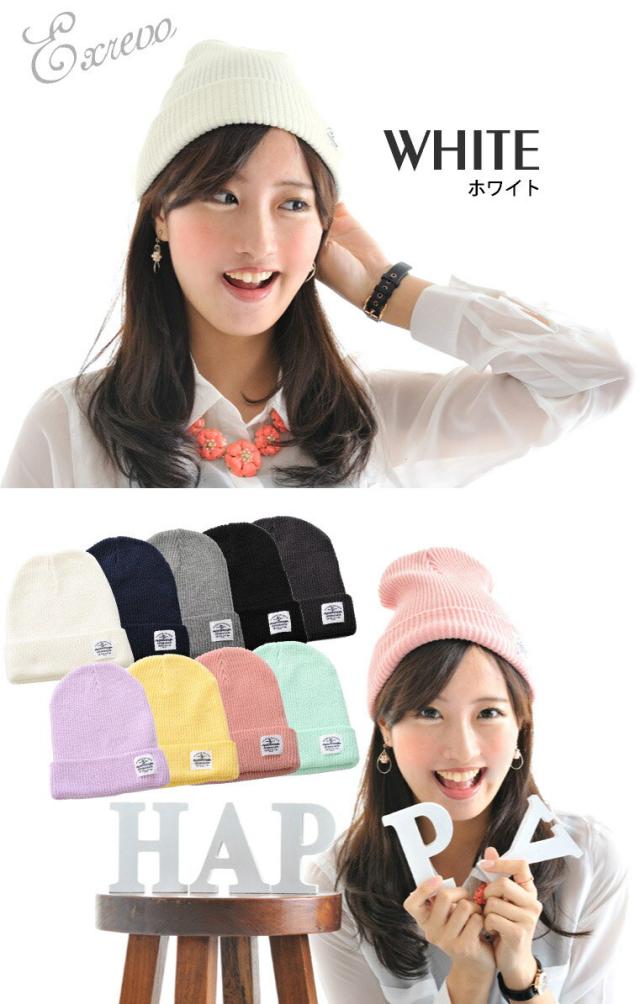 春夏 ニット帽 コットン ワッペン