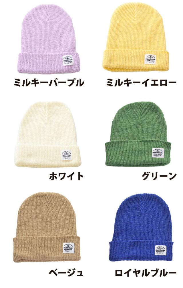 春夏 ニット帽 コットン ワッペン