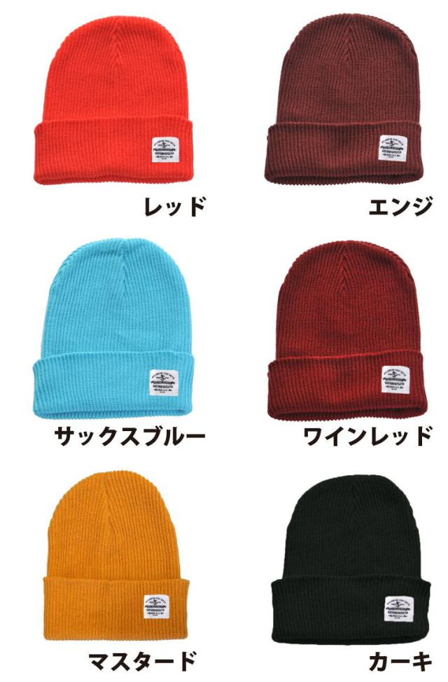 春夏 ニット帽 コットン ワッペン