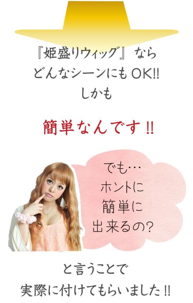 たった3分で簡単装着！姫盛りウィッグ
