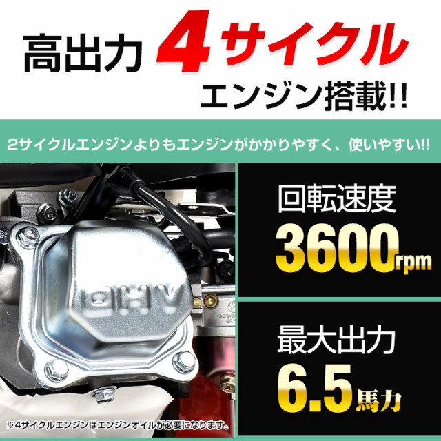 エンジンポンプ 4サイクル 4ストローク 196cc 全揚程32m 6.5馬力