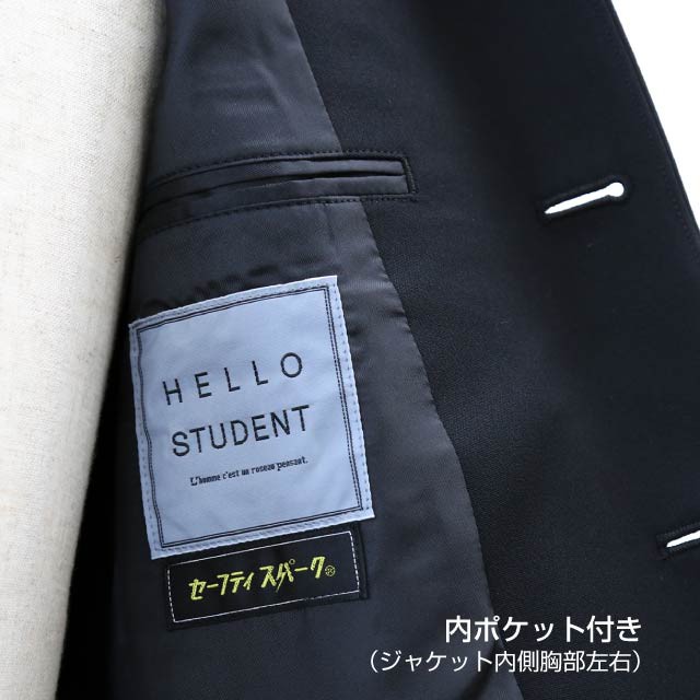 【送料 裾上げ無料】学生服 上下セット A体 | 標準型学生服 上下 学ラン 学生 裏ボタン 送料無料 メンズ 冬 男子 黒 メンズ 中学生 高校