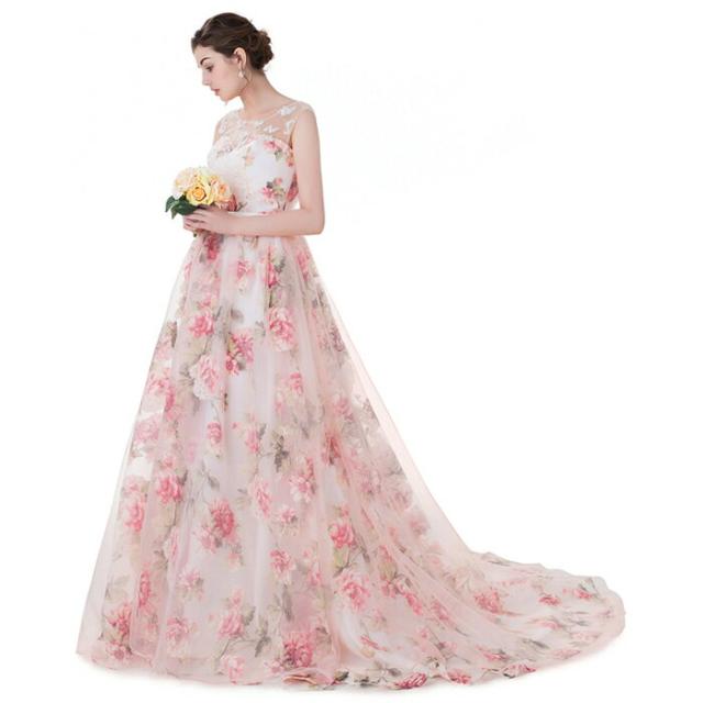 新しい到着 ウェディング パーティー 二次会 花嫁 結婚式 ドレス Aライン プリンセスライン ロングトレーン カラー ドレス オーダーメイド Id0091 想像を超えての Bayounyc Com