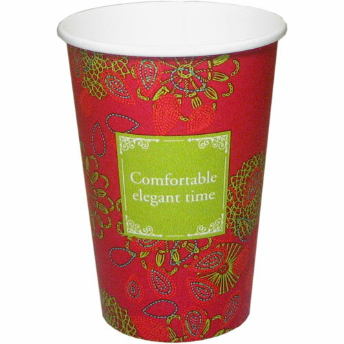 【送料無料】厚紙紙コップ14オンス（SMT-400）エレガントタイム 1000個_業務用_紙コップ 耐熱_ホット用_コーヒー_テイクアウト