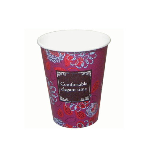 ★厚紙紙コップ8オンス（SMT-280）エレガントタイム 50個_業務用_紙コップ 耐熱_ホット用_コーヒー_テイクアウト