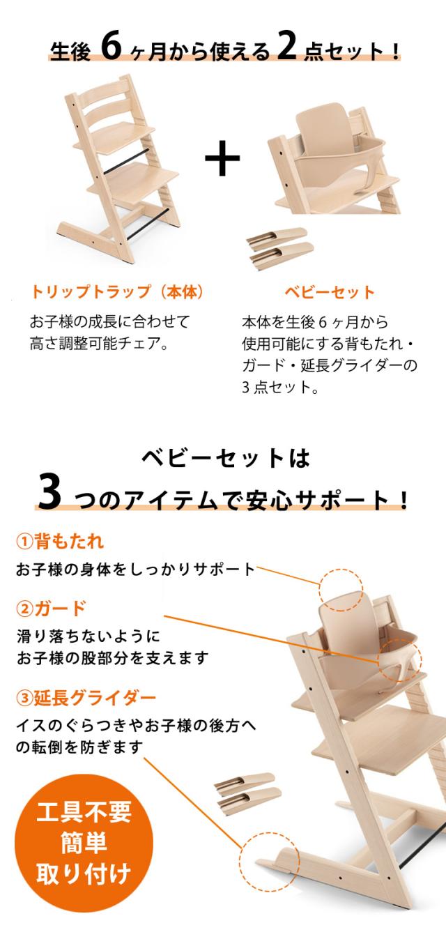 このまま発送！STOKKE トリップトラップ ベビーガード付 シリアルナンバー3 STOKKE トリップトラップ ベビーガード付 シリアルナンバー3 背もたれ
