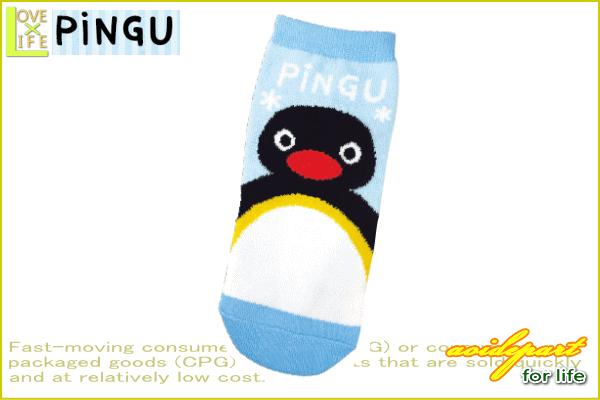 ピングー Pingu 捧呈 キャラソックス アップ コウテイペンギン ソックス スイス ファッション 靴下 ペンギン