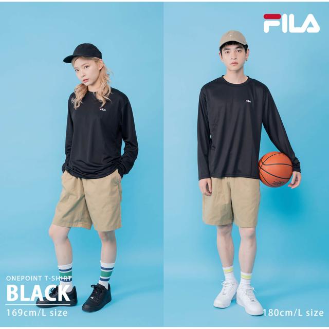 送料無料 FILA フィラ Tシャツ メンズ 長袖 吸汗速乾 シャツ トップス 男性 スポーツ ブランド おしゃれ 人気 アウトドア ジム ウェア トレーニングウェア スポーツウェア シンプル カジュアル 刺繍 ロゴ 黒 紺 白 大人 学生 部活 