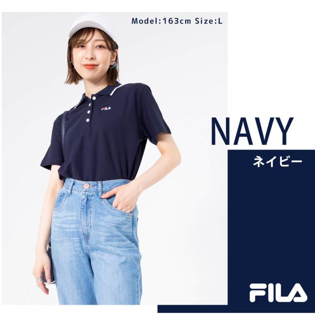 FILA フィラ ポロシャツ レディース カジュアル Tシャツ ゴルフウェア トレーニング スポーツ テニス ウエア おしゃれ ブランド 半袖 シンプル 春 夏 秋 白 ホワイト 黒 ブラック ネイビー ピンク 可愛い 人気 衿付き