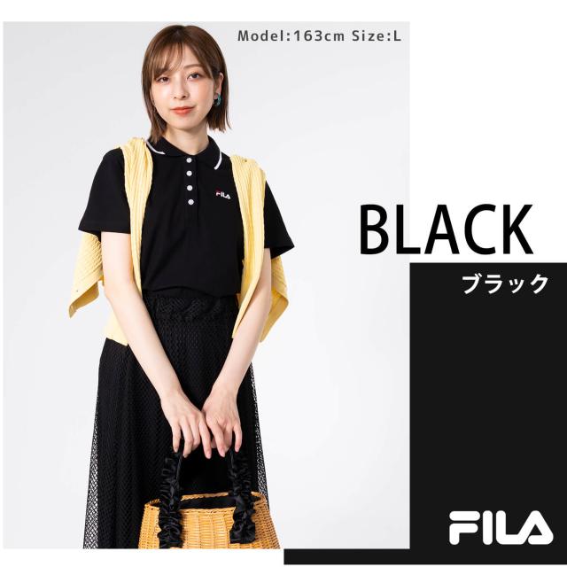 FILA フィラ ポロシャツ レディース カジュアル Tシャツ ゴルフウェア トレーニング スポーツ テニス ウエア おしゃれ ブランド 半袖 シンプル 春 夏 秋 白 ホワイト 黒 ブラック ネイビー ピンク 可愛い 人気 衿付き