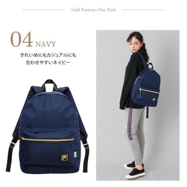 FILA　リュック　メンズ　レディース　フィラ　ゴールドファスナーデイパック　リュックサック　バックパック　バッグ　鞄　ブランド　おしゃれ　人気　アウトドア　通勤　通学　ユニセックス　ペア