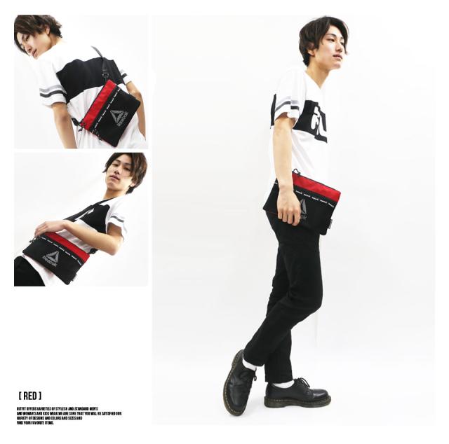 送料無料 Reebok リーボック サコッシュ メンズ ミニショルダー レディース 軽い 軽量 斜めがけ バッグ おしゃれ ショルダーバッグ ブランド サイクリング 自転車 大人 学生 人気 バッグインバッグ サブバッグ 黒 赤 メッシュ ARB1032 かっこいい ポンプフューリー イージートーン