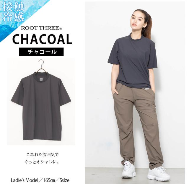 ROOT THREE ルートスリー Tシャツ 半袖 メンズ 接触冷感 UVカット 速乾 ドライ 夏