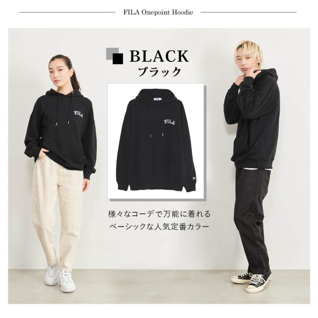 FILAフィラパーカーフーディ裏毛メンズレディースWEB限定別注カレッジロゴドロップショルダーオーバーサイズおしゃれカジュアル男女兼用ユニセックス