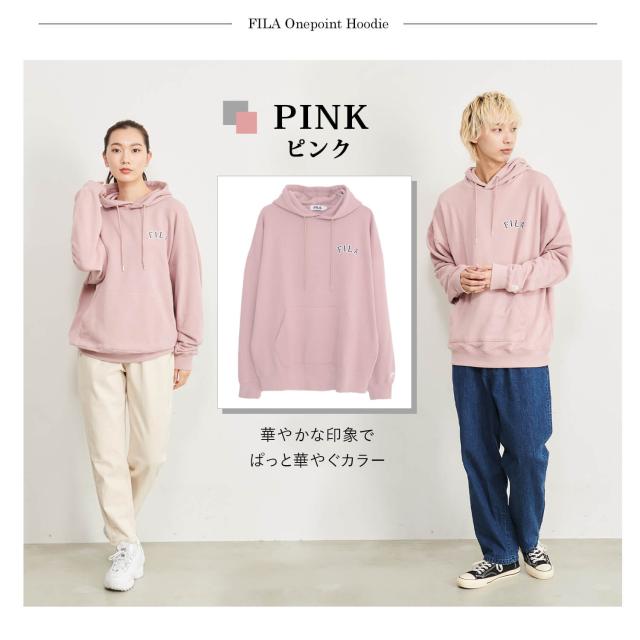 FILAフィラパーカーフーディ裏毛メンズレディースWEB限定別注カレッジロゴドロップショルダーオーバーサイズおしゃれカジュアル男女兼用ユニセックス