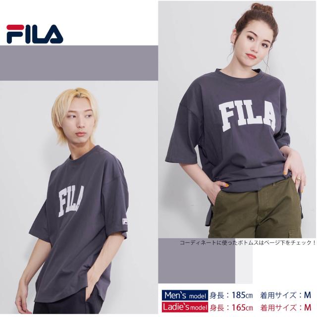 FILA フィラ Tシャツ レディース メンズ 半袖 綿100% カレッジ