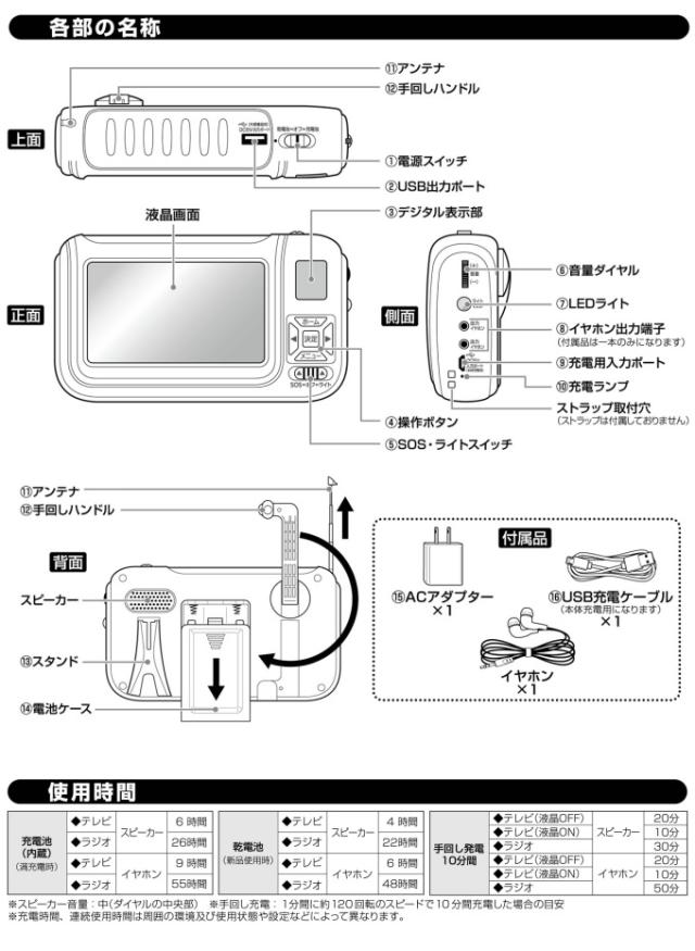 大画面ポータブルTV&ラジオ SV-6926 AM/FM ワンセグ 4.3インチ 大画面ポータブルTV&ラジオ SV-6926 AM/FM ワンセグ 4.3インチ