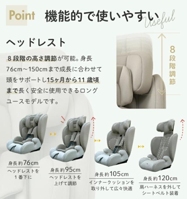 え*げ様 極美品　チャイルドシート　 ISOFIX　ベッド型　ジュニアシート　R チャイルドシート ジュニアシート ISOFIX 身長 76cm～150cm