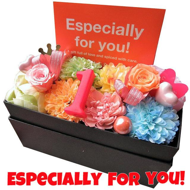 レインボーローズ　プリザーブドフラワー