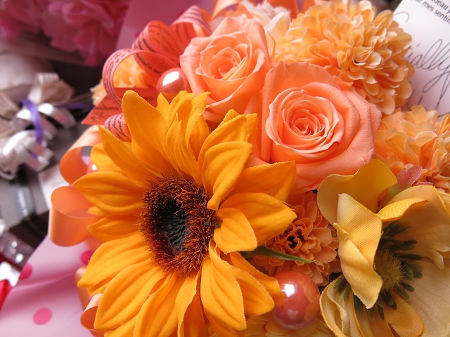 レインボーローズ　プリザーブドフラワー