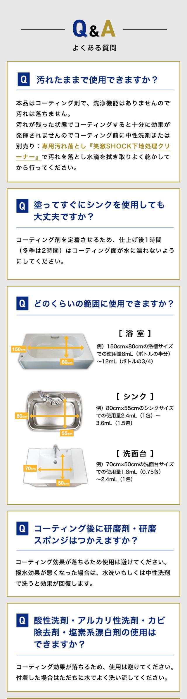 笑激SHOCKシンク洗面台コーティング