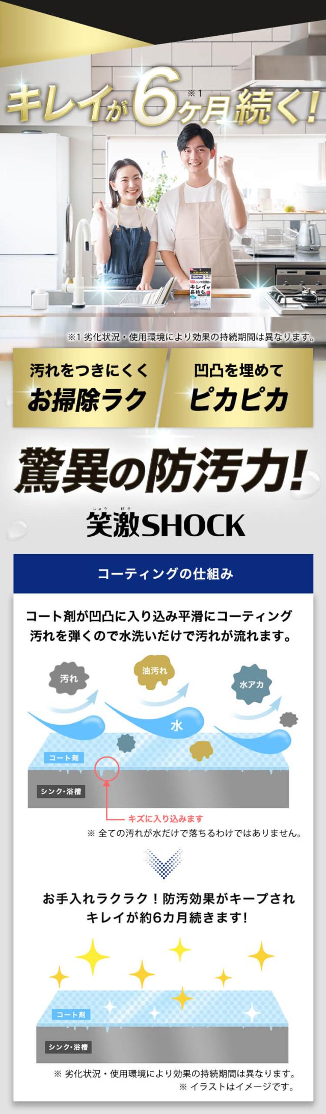 笑激SHOCKシンク洗面台コーティング