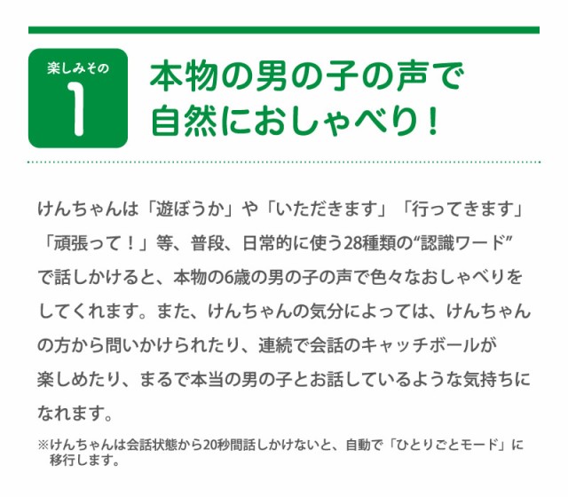 音声認識人形 おしゃべりけんちゃん (送料無料) しゃべる ぬいぐるみ