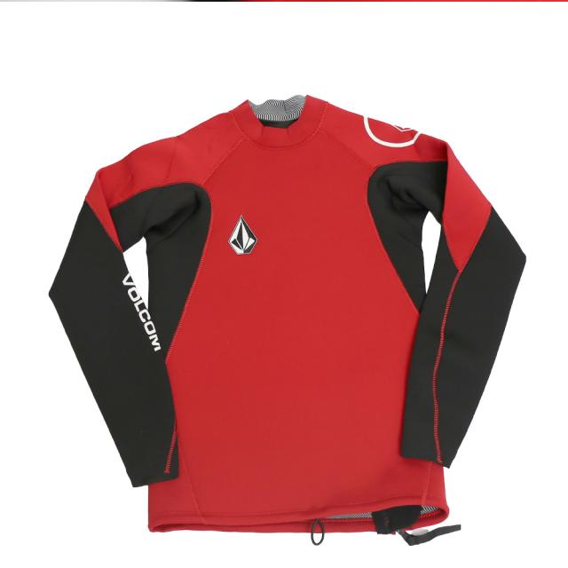 VOLCOM ボルコム 2MM JACKET UPF 50 LONG SLEEVE RASHGUARD JACKET BLACK RED ラッシュガード メンズ サーフィン タッパー 長袖 ラッシュガード サーフィン 紫外線対策