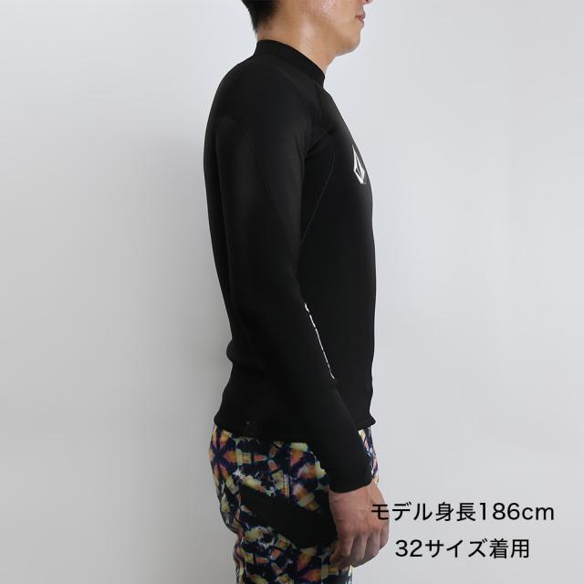 VOLCOM ボルコム 2MM JACKET UPF 50 LONG SLEEVE RASHGUARD JACKET BLACK RED ラッシュガード メンズ サーフィン タッパー 長袖 ラッシュガード サーフィン 紫外線対策
